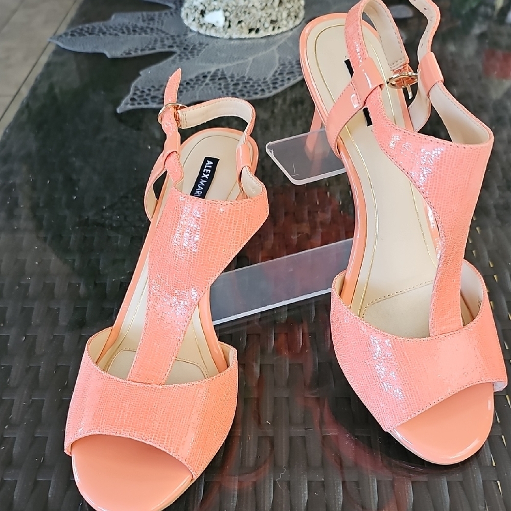 Alex Marie Peach Heeled Sandals - Picture 6 of 6